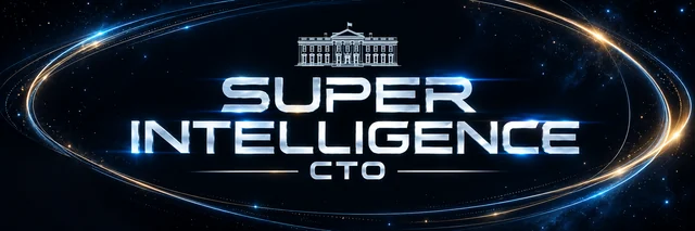CTO header, orbit: official Super Intelligence $SI graphic for x and telegram header