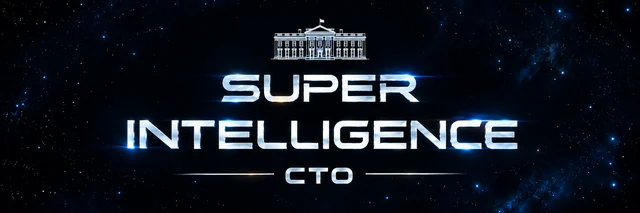 CTO header, starfield: official Super Intelligence $SI graphic for x and telegram header